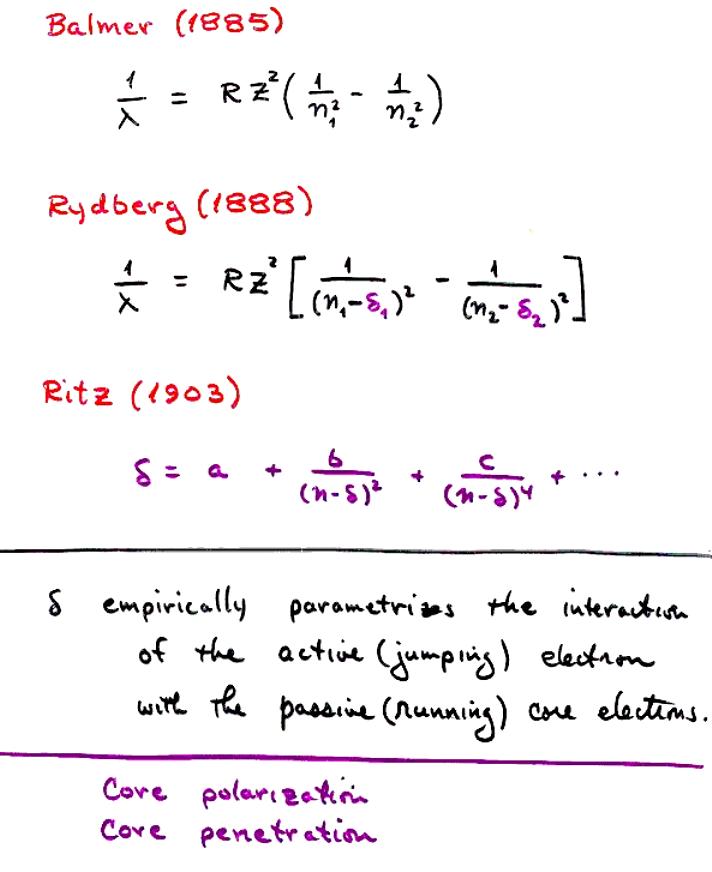 What is the Rydberg equation?