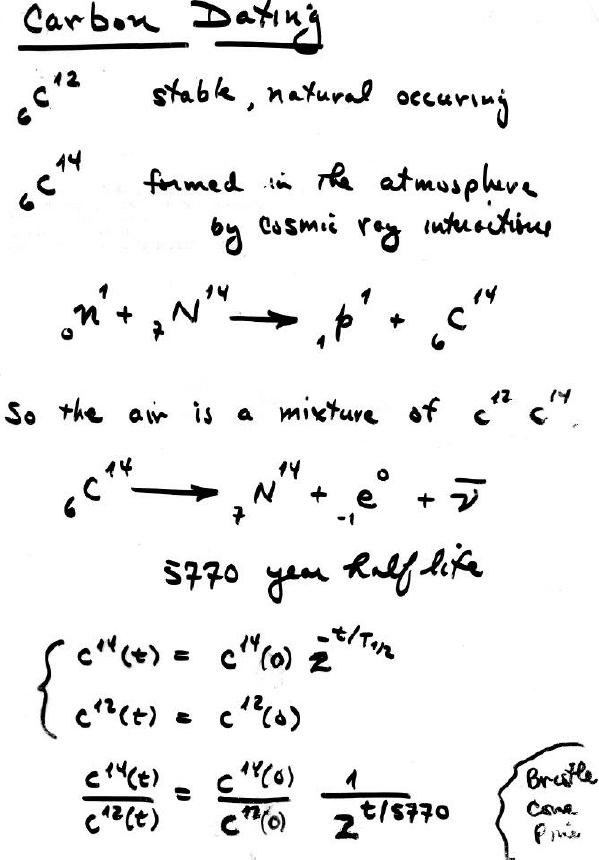 formula for carbon dating